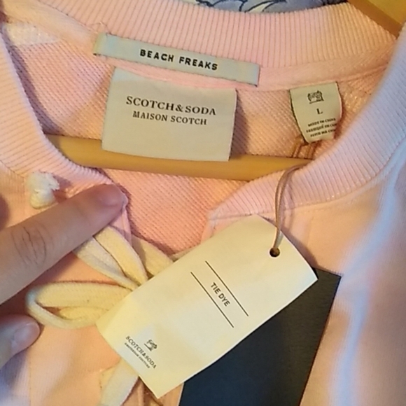 Scotch Soda Beach Freaks Tie Dye Short Sleeve Athleasure Beach Sweatshirt Sz L - Picture 6 of 7